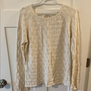 Talbots Cream Textured Knit Sweater